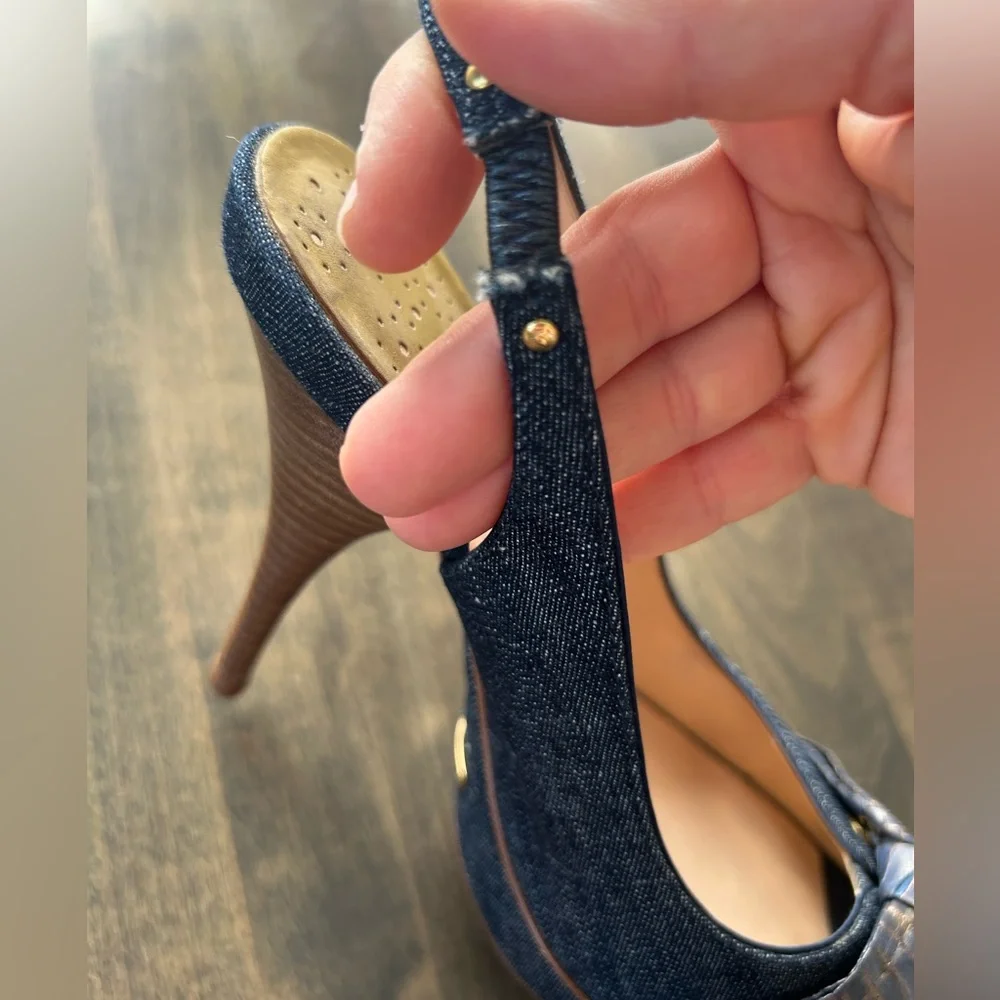 🎀🎀Cole Haan Navy Peep Toe Heels with Bow NIKE AIR